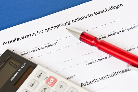 Arbeitsvertrag f&uuml;r geringf&uuml;gig Besch&auml;ftigte