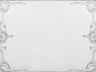 Luxury white wall design with mouldings