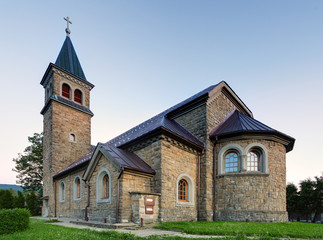 Fototapeta na wymiar Nice Catholic Church in eastern Europe - village Babin - Orava -
