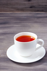 Cup of tea on wood surface