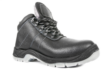 Winter boots on white background. Isolated, closeup