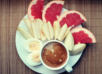 Stylized photo of healthy food, delicious healthy breakfast