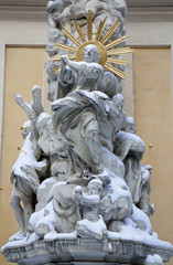 Vienna -  baroque Trinity column by  Maria Trost church