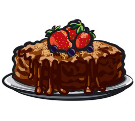 chocolate tart with berries