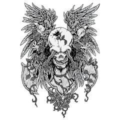 Fototapeta premium T-Shirt Print Totenkopf