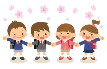 Fototapeta premium 入学 イラスト