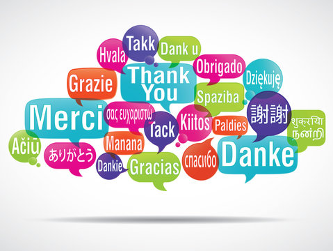 nuage de mots bulles : merci traduction