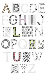 set of letters, lace