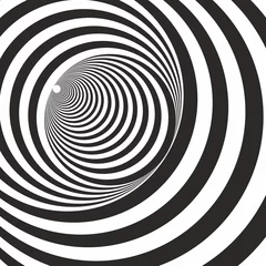 Papier Peint photo autocollant Psychédélique Un tunnel en relief en noir et blanc. Illusion d& 39 optique