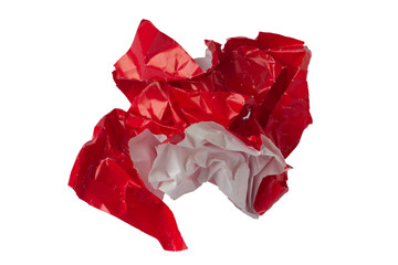 crumpled colored paper - isolated