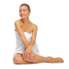 Fototapeta premium Young healthy girl isolated