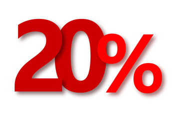 20 % Rabatt Aktion Angebot Sonderangebot ROT