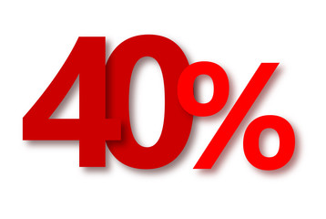 40 % Rabatt Aktion Angebot Sonderangebot ROT