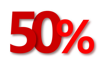 50 % Rabatt Aktion Angebot Sonderangebot ROT