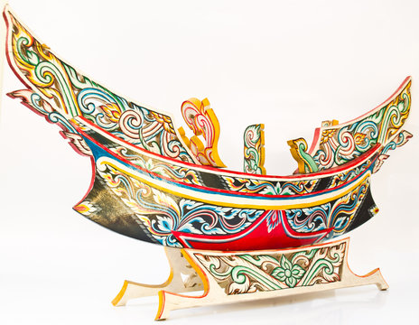 A Thai Southern-most traditional fishing boat, Kolek, Model isol