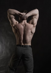 Back of male bodybuilder
