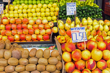 Different kinds of fruits for sale