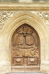 View Abbey from main entrance, Bath, England, UK
