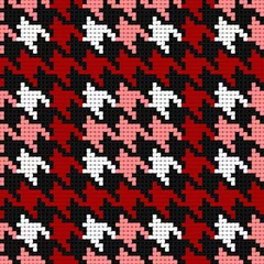 Wall murals Pixel houndstooth plaid