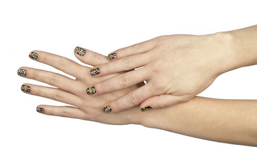 woman manicured hand