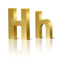 Vector letter H of golden design alphabet
