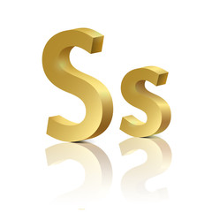 Vector letter S of golden design alphabet