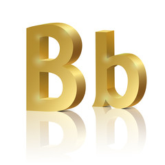 Vector letter B of golden design alphabet