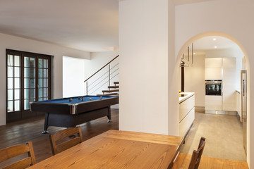 nice modern loft, large room view from the table