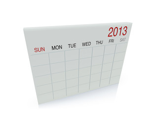 3D white calendar background for 