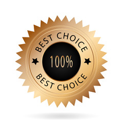 Best choice gold icon on black background
