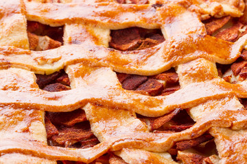 Apple and cinnamon tart close up