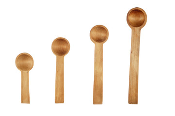 Four wooden spoons