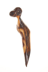 Wooden sculpture isolated