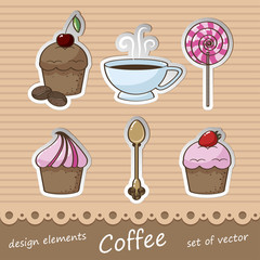 set of stickers coffee - 48874804