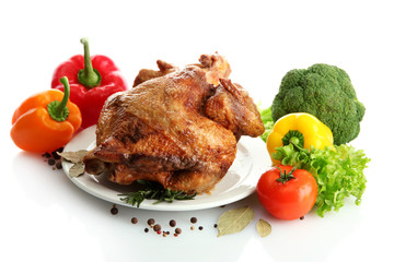Tasty whole roasted chicken
