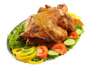 Tasty whole roasted chicken