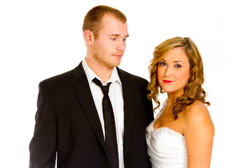 Bride and Groom in Studio