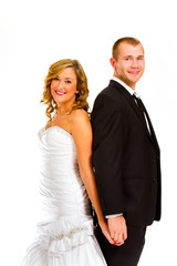 Bride and Groom in Studio