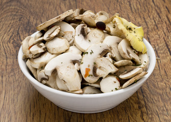 Sliced mushrooms for cooking