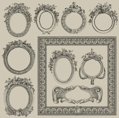 Elegan retro trames illustration
