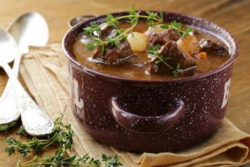 Traditional french beef goulash - Boeuf bourguignon