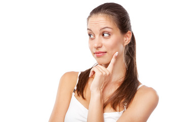 Beautiful young woman face portrait