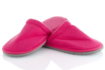 A pair of pink slippers