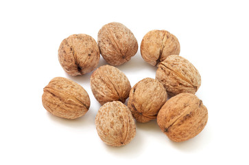Circassian walnut isolated on the white background