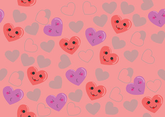 Cute hearts pink pattern