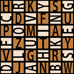 Squared letters seamless pattern.