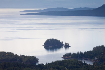 Sunshine Coast fiords and Pacific ocean BC Canada