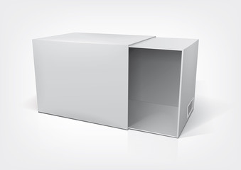 Empty opened packaging box for new design