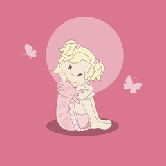Cute little girl sitting