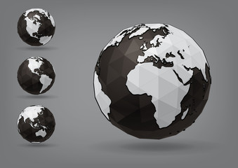 Earth globe as polyhedron, you can change colors